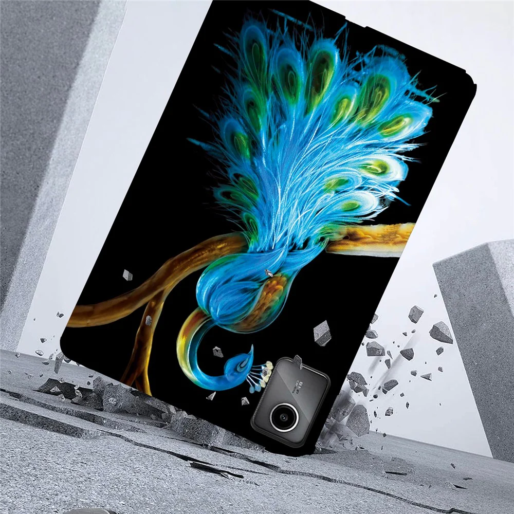 For Lenovo Tab M11 TB-330FC / Xiaoxin Pad 11 2024 TB-331FC Case Pattern Printing Slim Soft TPU Tablet Cover - Peacock - Image 3