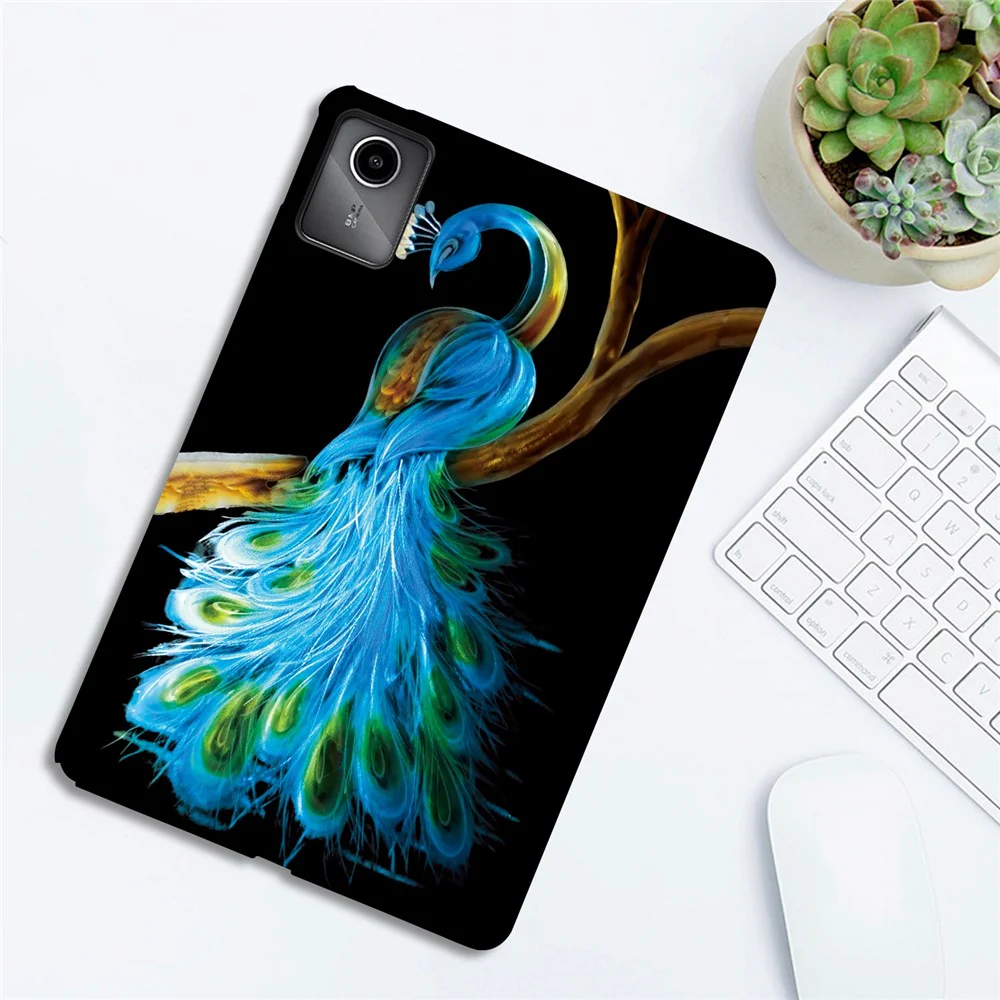 For Lenovo Tab M11 TB-330FC / Xiaoxin Pad 11 2024 TB-331FC Case Pattern Printing Slim Soft TPU Tablet Cover - Peacock - Image 4