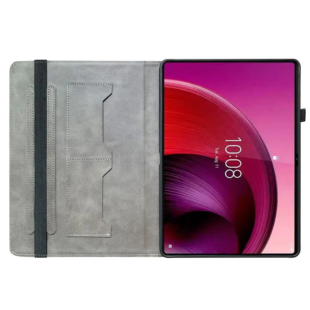 For Lenovo Tab M11 TB-330FC / Xiaoxin Pad 11 2024 TB-331FC Leather Case Pattern Printed Stand Tablet Cover with Card Slots - Black Orchid - Image 3