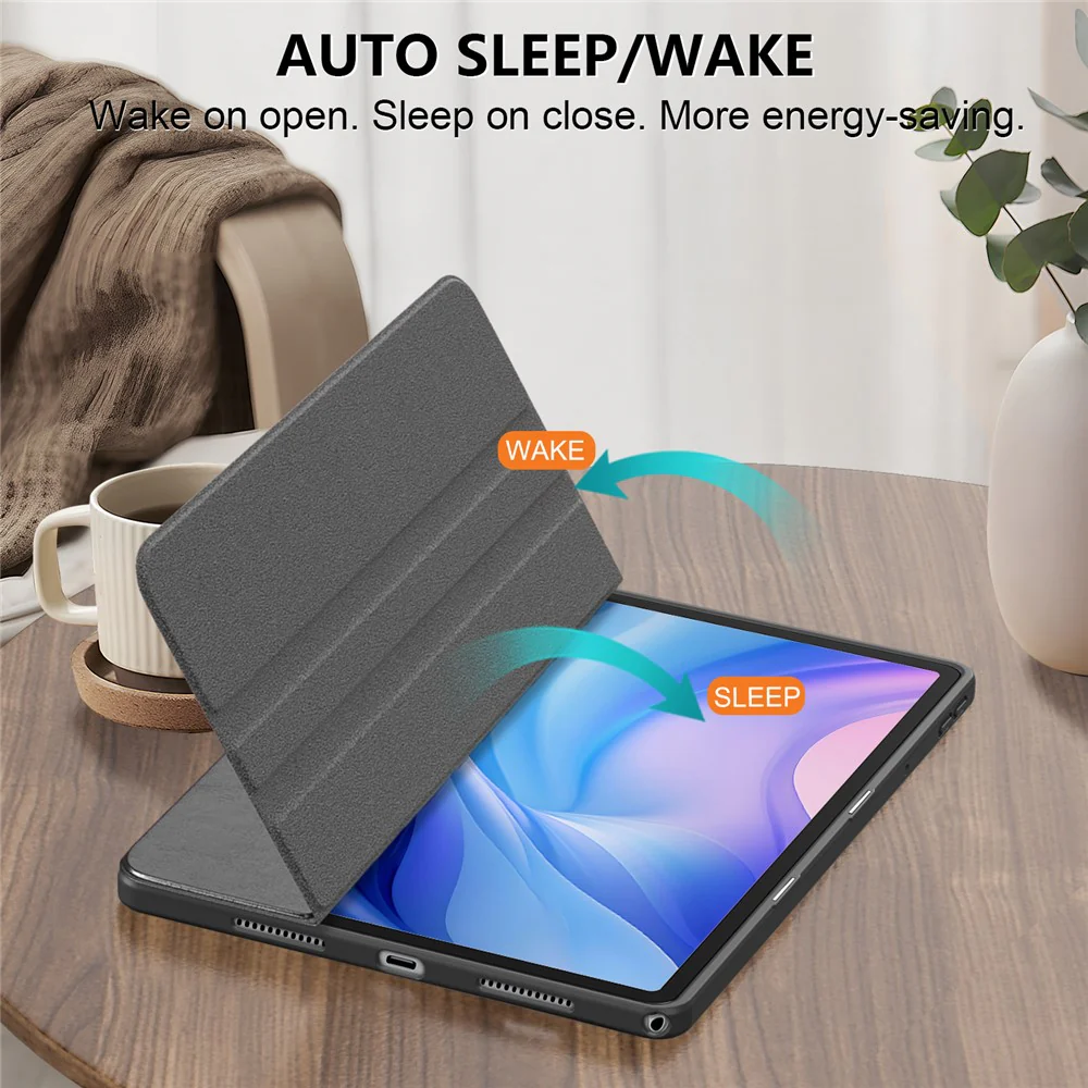 For Lenovo Tab M11 TB330 / Xiaoxin Pad 11 2024 Case Rotate Stand PU Leather+Acrylic+TPU Tablet Cover - Black - Image 5