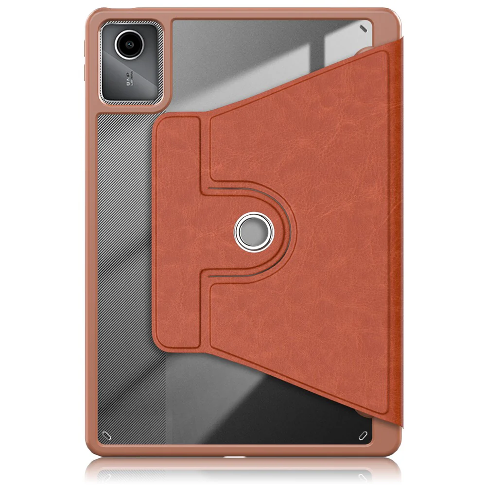 For Lenovo Tab M11 TB330 / Xiaoxin Pad 11 2024 Case Rotate Stand PU Leather+Acrylic+TPU Tablet Cover - Brown - Image 8