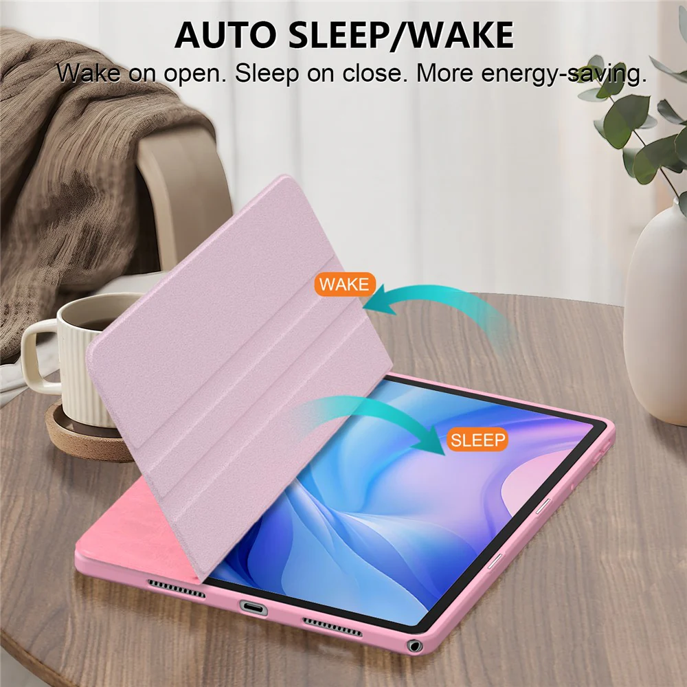 For Lenovo Tab M11 TB330 / Xiaoxin Pad 11 2024 Case Rotate Stand PU Leather+Acrylic+TPU Tablet Cover - Pink - Image 5