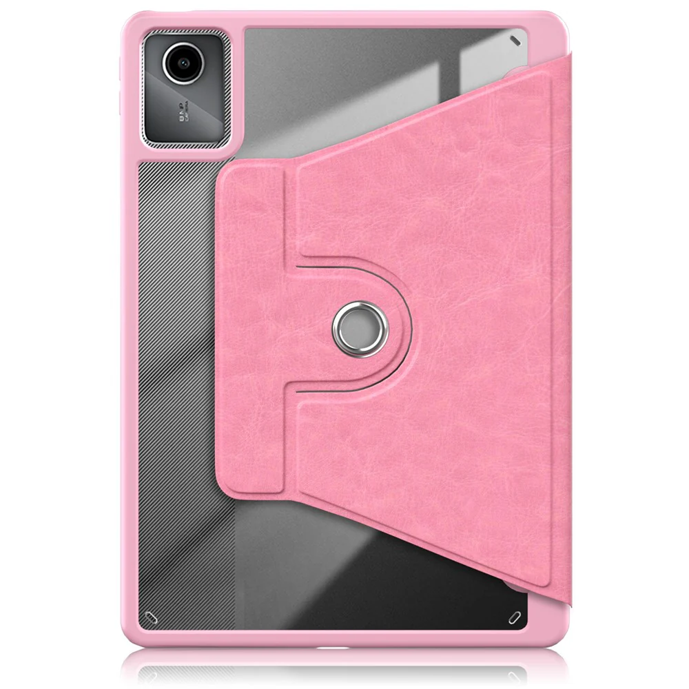 For Lenovo Tab M11 TB330 / Xiaoxin Pad 11 2024 Case Rotate Stand PU Leather+Acrylic+TPU Tablet Cover - Pink - Image 8