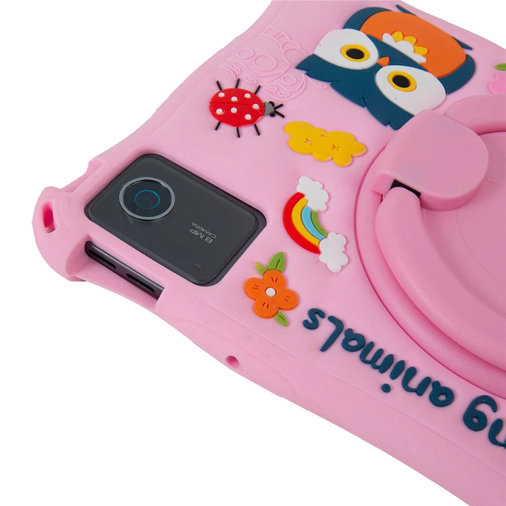 For Lenovo Tab M11 TB330FU / 331FC / Xiaoxin Pad 11 2024 Case with Shoulder Strap Kickstand Cartoon Silicone Cover - Pink - Image 4