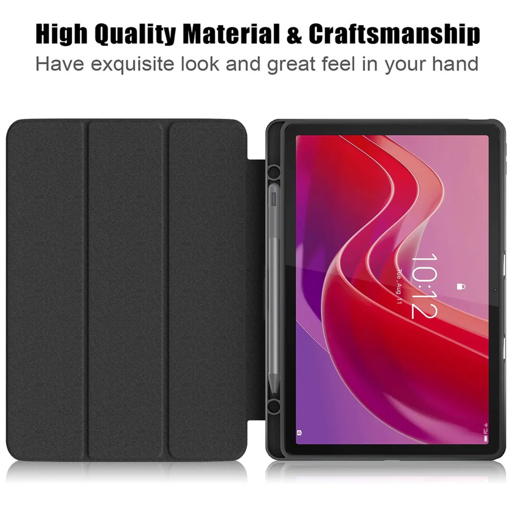 For Lenovo Tab M11 / Xiaoxin Pad 11 2024 330 Case Full-Body Tri-fold Stand Pattern Tablet Smart Cover - Eyes - Image 4