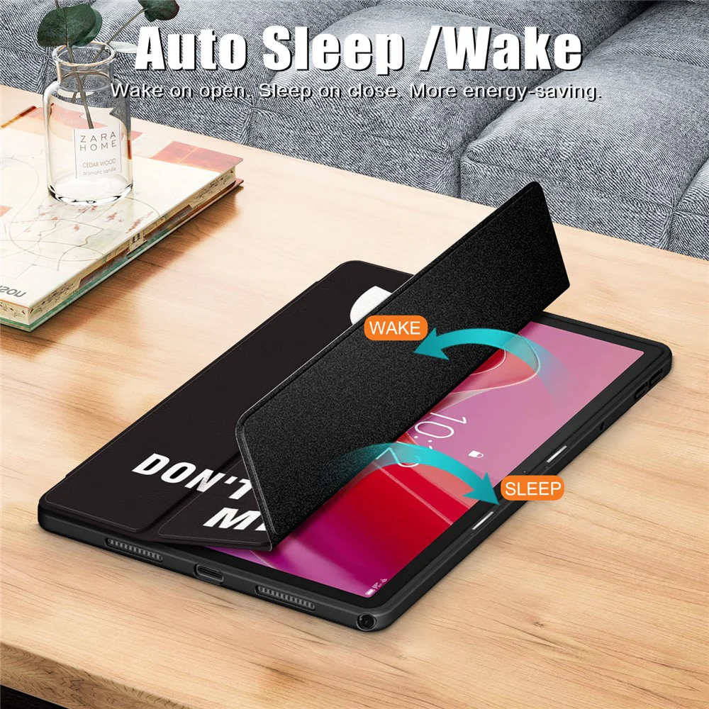 For Lenovo Tab M11 / Xiaoxin Pad 11 2024 330 Case Full-Body Tri-fold Stand Pattern Tablet Smart Cover - Eyes - Image 6