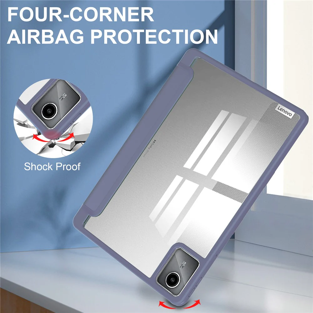 For Lenovo Tab M11 / Xiaoxin Pad 11 2024 Case Anti-Scratch PU+TPU+Acrylic Tablet Cover with Pen Slot - Purple - Image 5