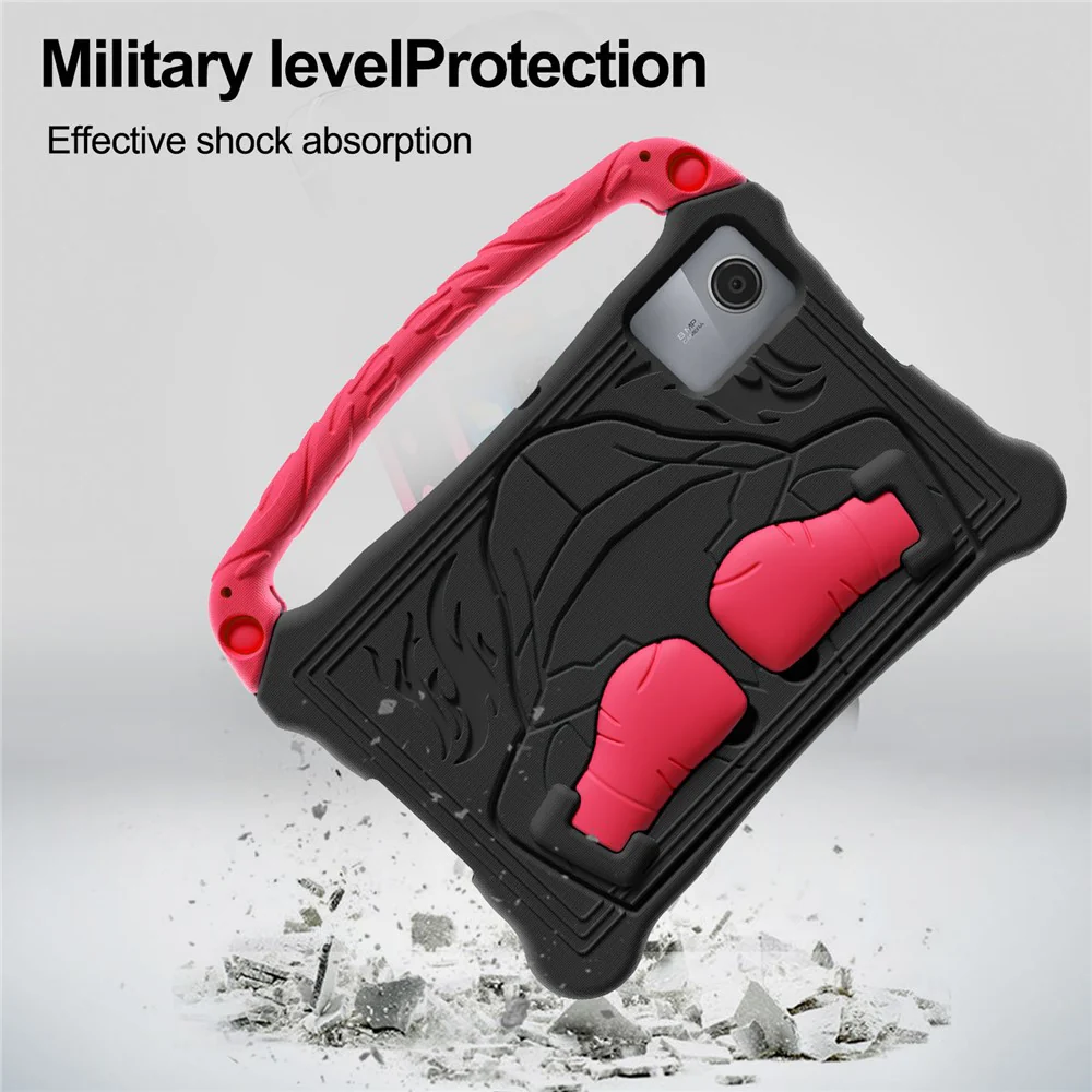 For Lenovo Tab M11 / Xiaoxin Pad 11 2024 Case Boxing Style EVA Tablet Cover with Handle Kickstand - Black / Red - Image 5