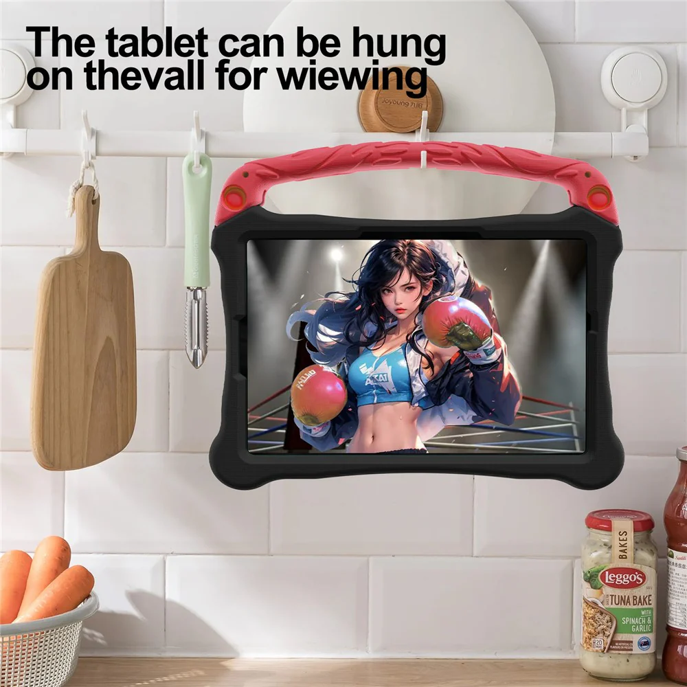 For Lenovo Tab M11 / Xiaoxin Pad 11 2024 Case Boxing Style EVA Tablet Cover with Handle Kickstand - Black / Red - Image 7