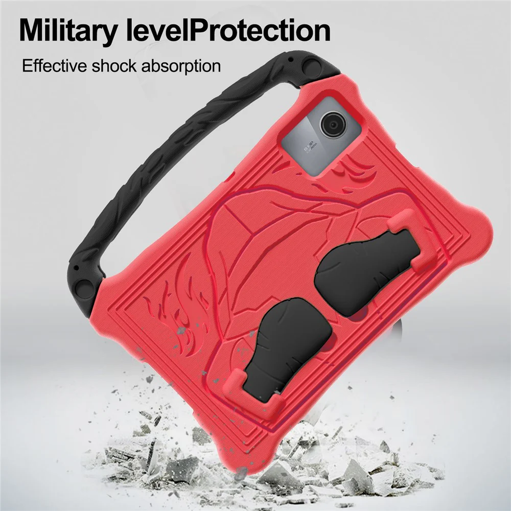 For Lenovo Tab M11 / Xiaoxin Pad 11 2024 Case Boxing Style EVA Tablet Cover with Handle Kickstand - Red / Black - Image 5