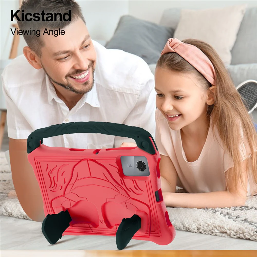 For Lenovo Tab M11 / Xiaoxin Pad 11 2024 Case Boxing Style EVA Tablet Cover with Handle Kickstand - Red / Black - Image 6