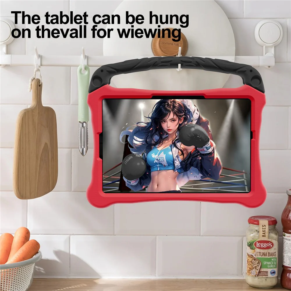 For Lenovo Tab M11 / Xiaoxin Pad 11 2024 Case Boxing Style EVA Tablet Cover with Handle Kickstand - Red / Black - Image 7