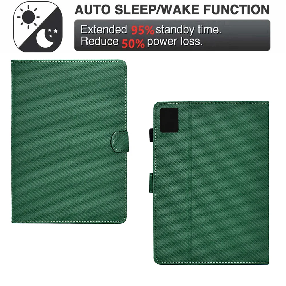 For Lenovo Tab M11 / Xiaoxin Pad 11 2024 Case Carbon Fiber Texture Leather Tablet Cover - Green - Image 4
