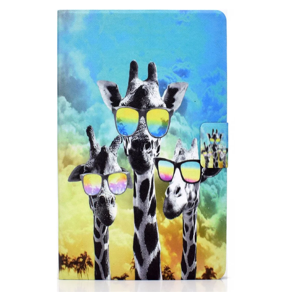 For Lenovo Tab M11 / Xiaoxin Pad 11 2024 Case Card Holder Pattern Leather Tablet Cover - Giraffe with Glasses - Image 7