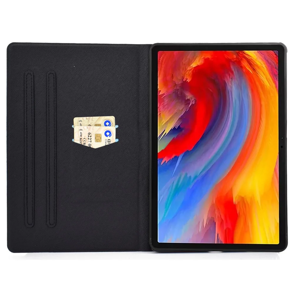 For Lenovo Tab M11 / Xiaoxin Pad 11 2024 Case Card Holder Pattern Leather Tablet Cover - Lion - Image 2