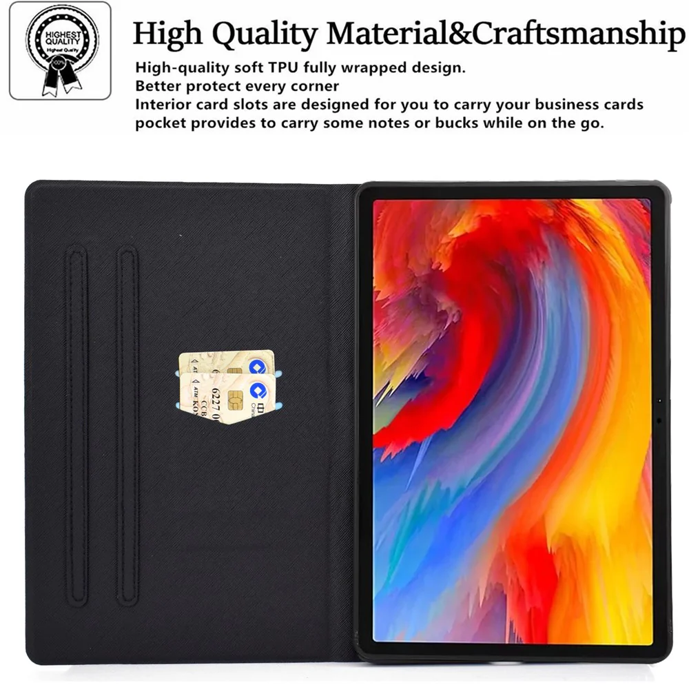 For Lenovo Tab M11 / Xiaoxin Pad 11 2024 Case Card Holder Pattern Leather Tablet Cover - Mandala Flower - Image 4