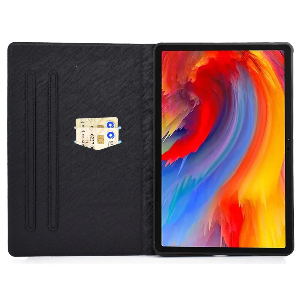 For Lenovo Tab M11 / Xiaoxin Pad 11 2024 Case Card Holder Pattern Leather Tablet Cover - Retro Butterflies - Image 2
