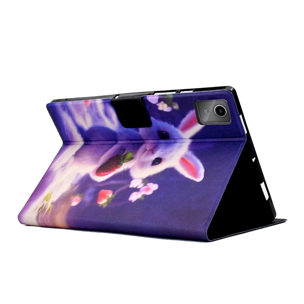 For Lenovo Tab M11 / Xiaoxin Pad 11 2024 Case Card Holder Pattern Leather Tablet Cover - Strawberry Bunny - Image 4