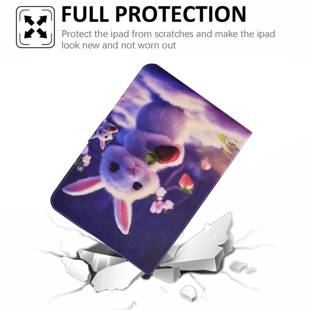 For Lenovo Tab M11 / Xiaoxin Pad 11 2024 Case Card Holder Pattern Leather Tablet Cover - Strawberry Bunny - Image 7