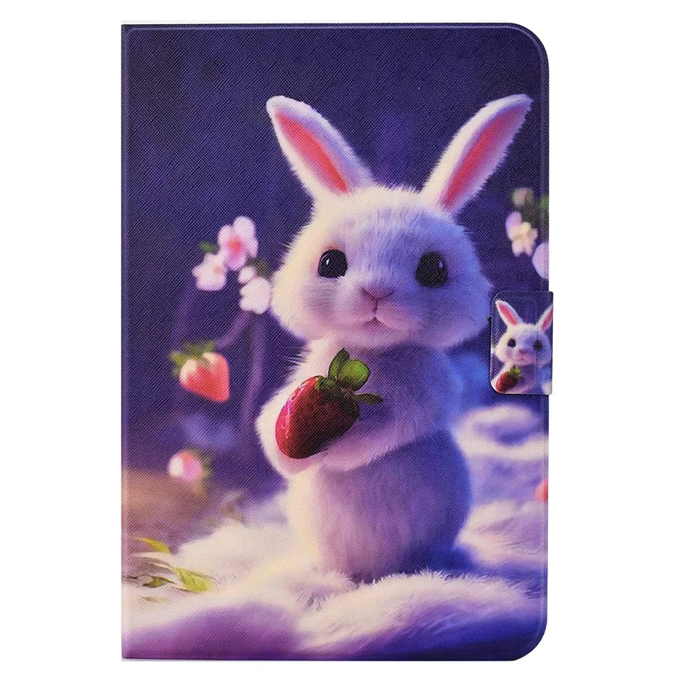 For Lenovo Tab M11 / Xiaoxin Pad 11 2024 Case Card Holder Pattern Leather Tablet Cover - Strawberry Bunny - Image 8