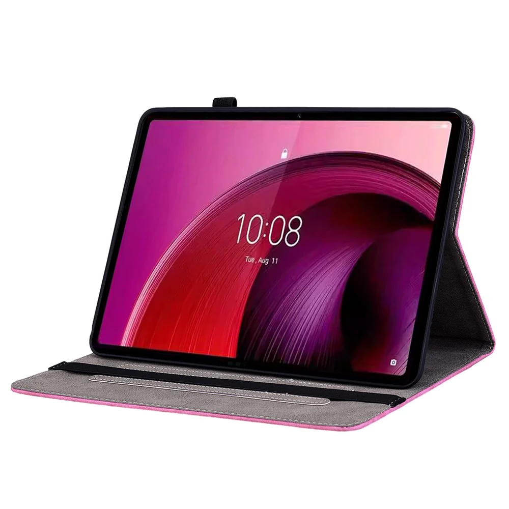 For Lenovo Tab M11 / Xiaoxin Pad 11 2024 Case Card Holder Stand PU Leather Tablet Cover - Rose - Image 3