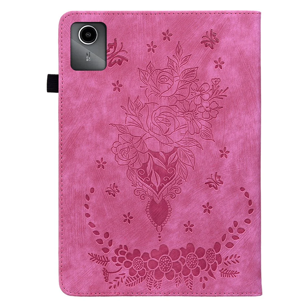 For Lenovo Tab M11 / Xiaoxin Pad 11 2024 Case Card Holder Stand PU Leather Tablet Cover - Rose - Image 8