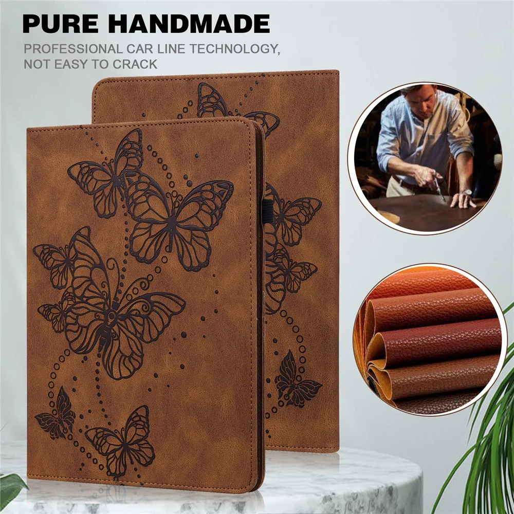 For Lenovo Tab M11 / Xiaoxin Pad 11 2024 Case Card Slots Butterfly Leather Tablet Cover - Brown - Image 4