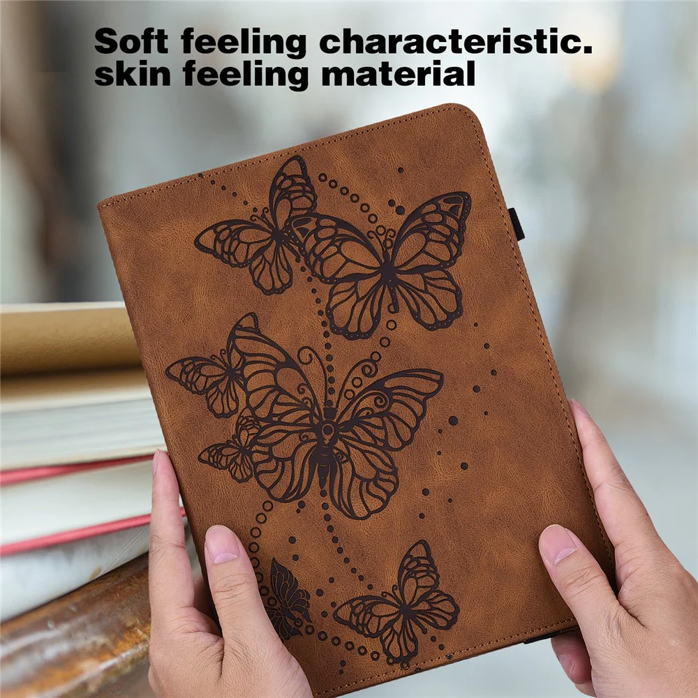 For Lenovo Tab M11 / Xiaoxin Pad 11 2024 Case Card Slots Butterfly Leather Tablet Cover - Brown - Image 6