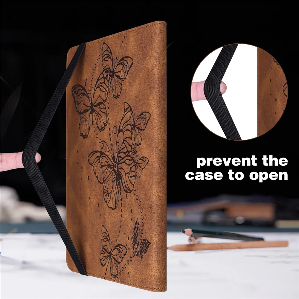 For Lenovo Tab M11 / Xiaoxin Pad 11 2024 Case Card Slots Butterfly Leather Tablet Cover - Brown - Image 8