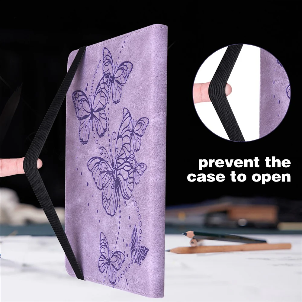 For Lenovo Tab M11 / Xiaoxin Pad 11 2024 Case Card Slots Butterfly Leather Tablet Cover - Purple - Image 8