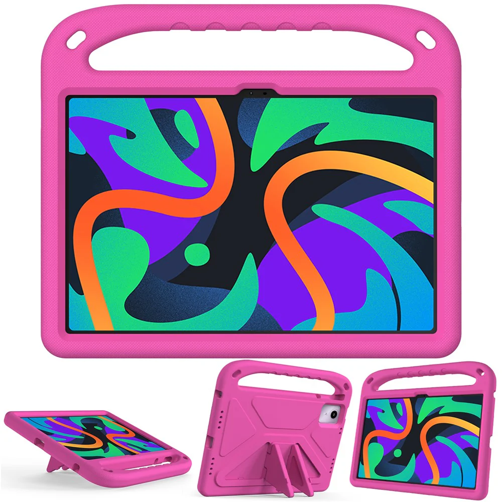 For Lenovo Tab M11 / Xiaoxin Pad 11 2024 Case EVA Handle Kickstand Tablet Cover - Rose - Image 7