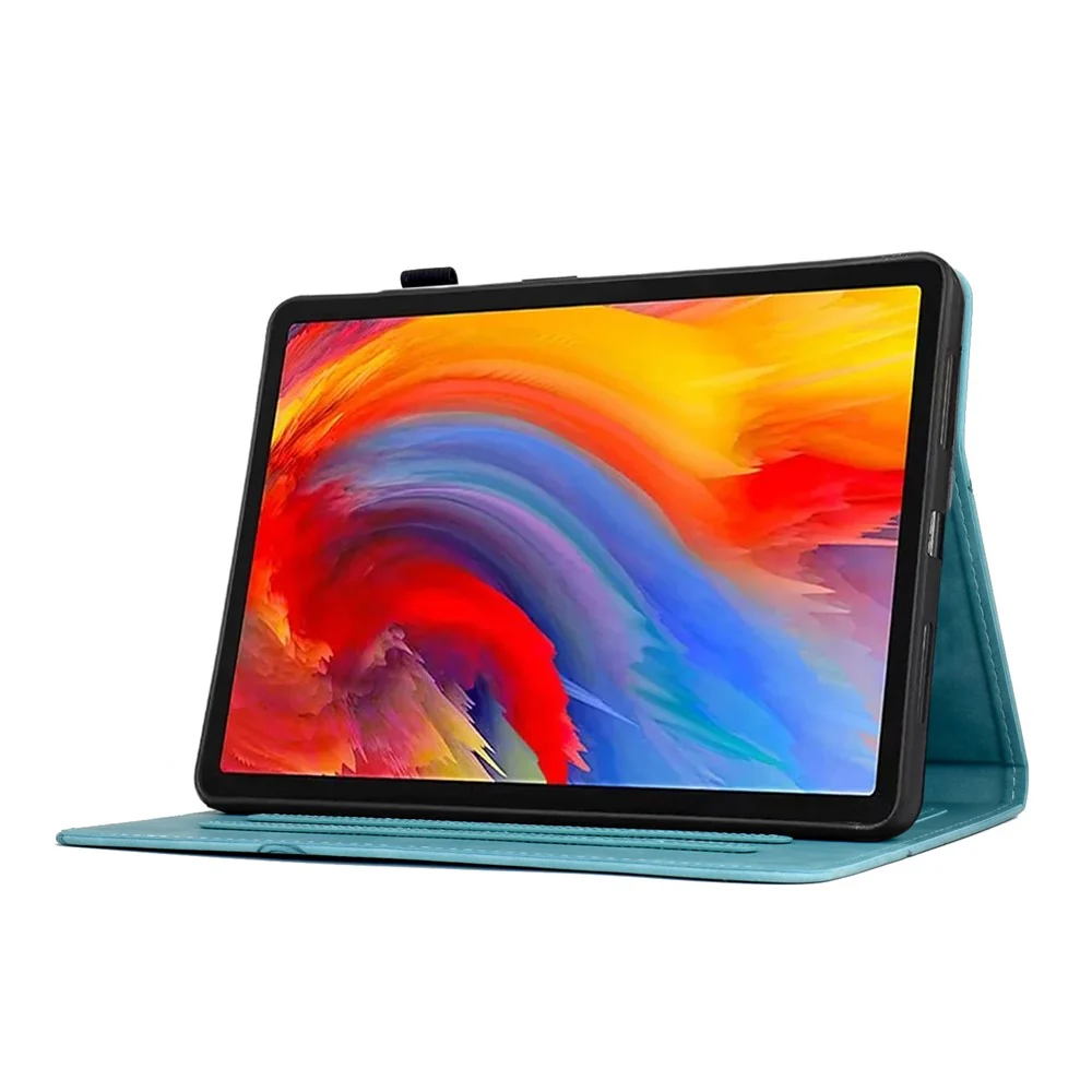 For Lenovo Tab M11 / Xiaoxin Pad 11 2024 Case Flower Bird Imprinted Card Holder Leather Tablet Cover - Baby Blue - Image 3