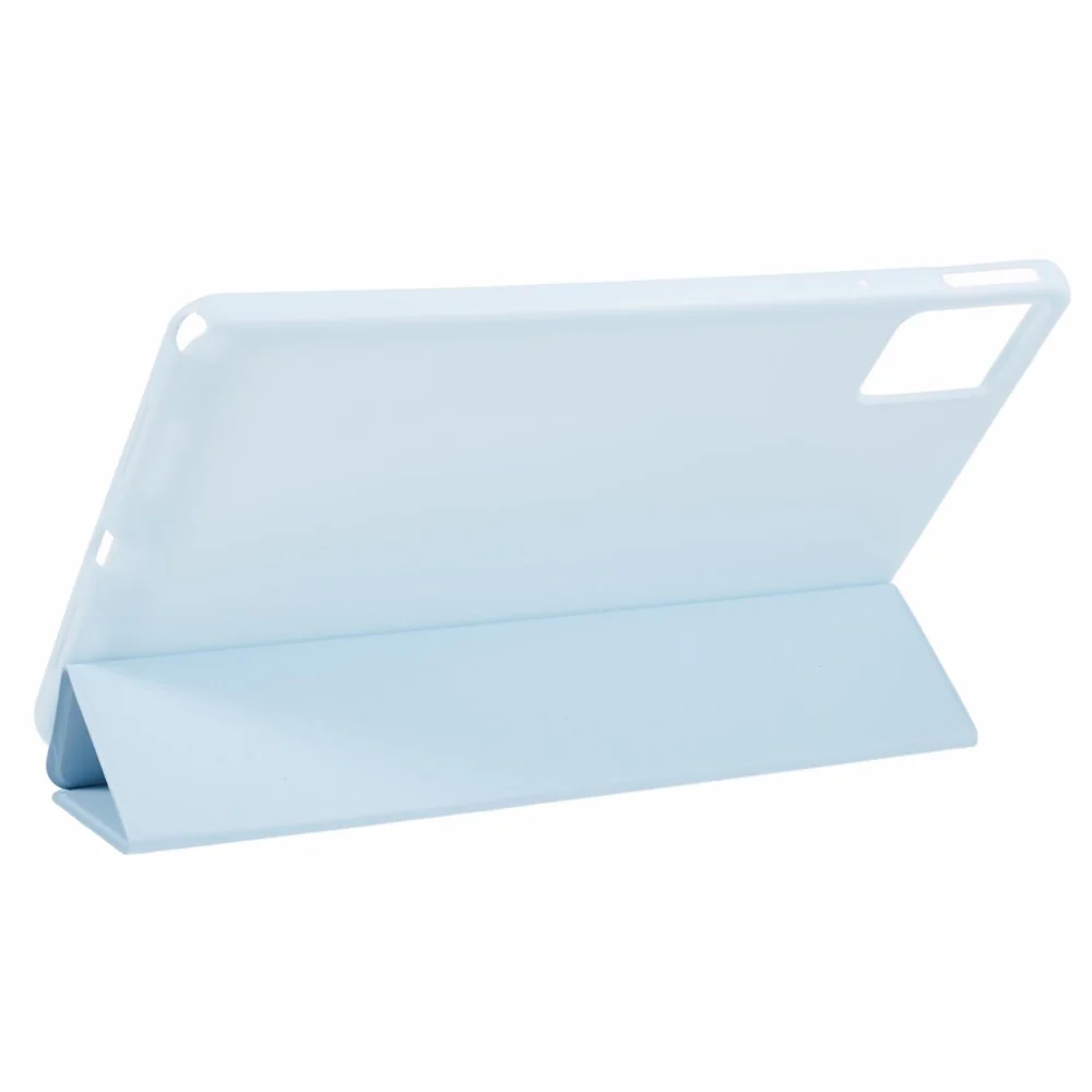 For Lenovo Tab M11 / Xiaoxin Pad 11 2024 Case Leather+Silicone Tri-fold Stand Shell Tablet Cover - Baby Blue - Image 5