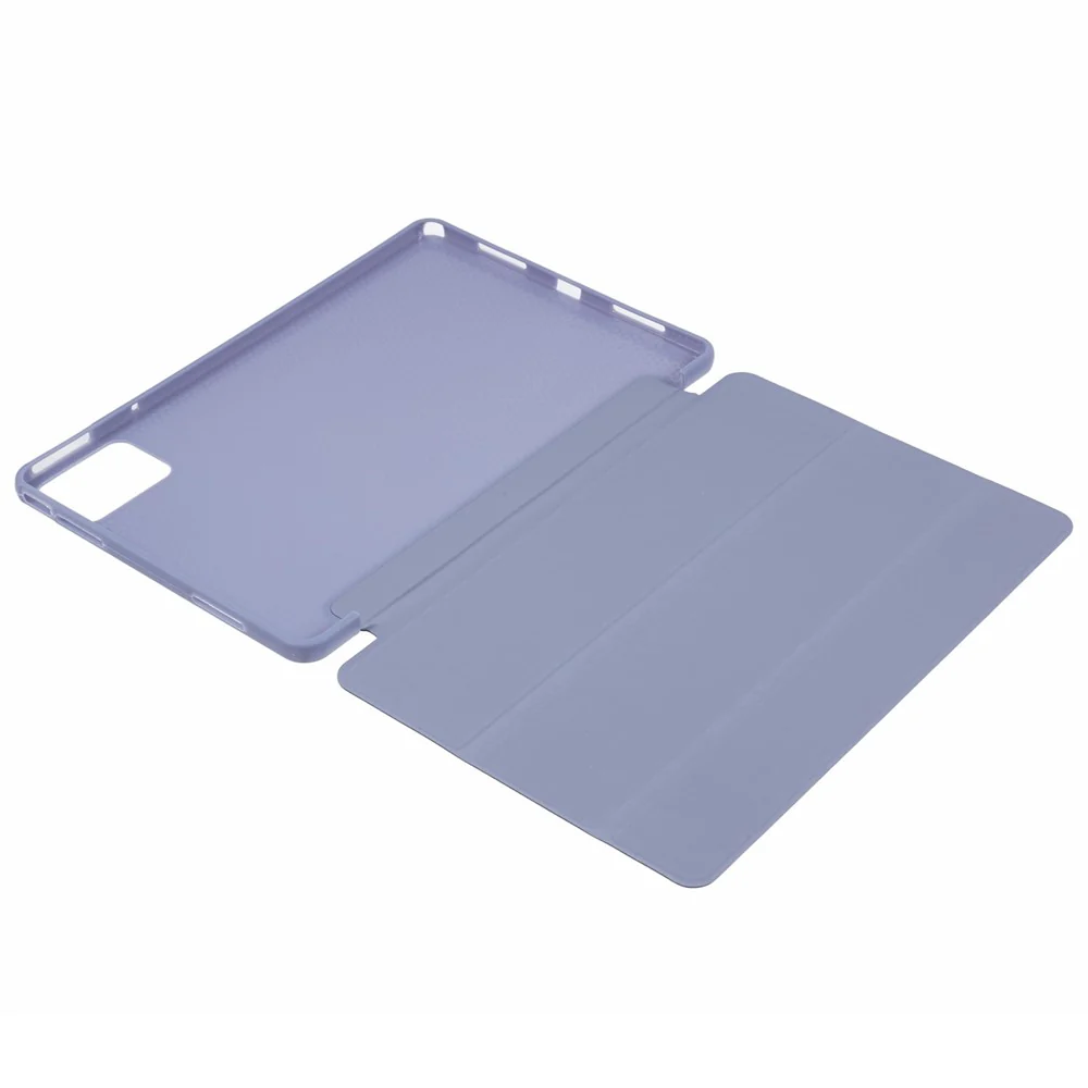 For Lenovo Tab M11 / Xiaoxin Pad 11 2024 Case Leather+Silicone Tri-fold Stand Shell Tablet Cover - Purple - Image 6