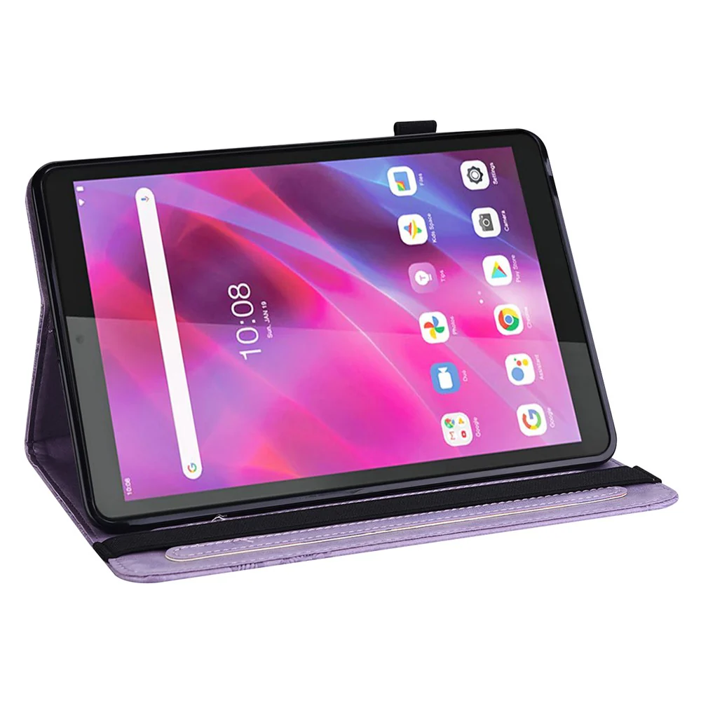For Lenovo Tab M11 / Xiaoxin Pad 11 2024 Case Leather Tablet Cover with Card Slots Stand - Purple - Image 3