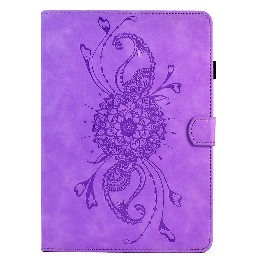 For Lenovo Tab M11 / Xiaoxin Pad 11 2024 Case Mandala Imprinted Leather Tablet Cover with Card Slots - Light Purple - Image 6