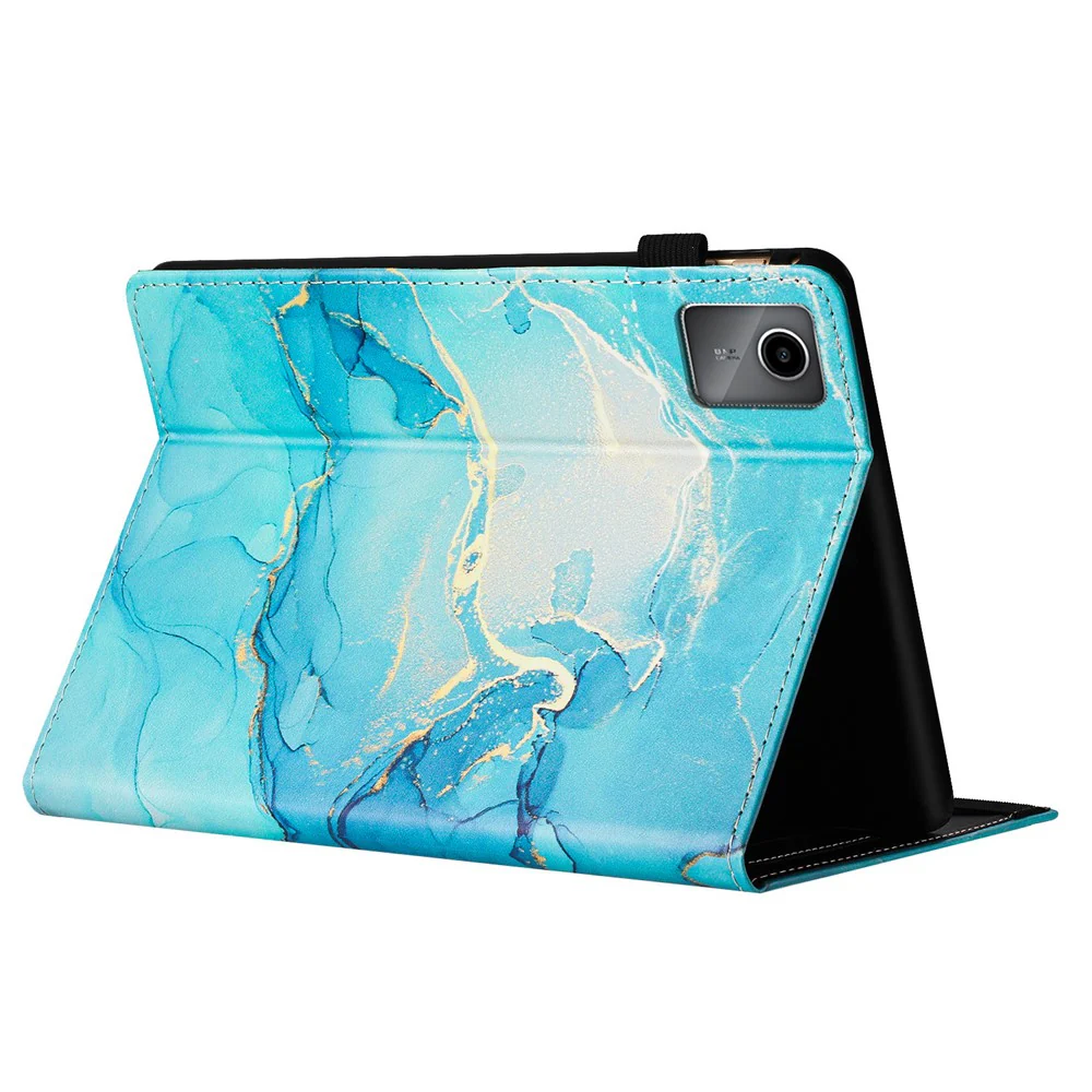 For Lenovo Tab M11 / Xiaoxin Pad 11 2024 Case Marble Leather Protective Tablet Cover Auto Wake Sleep - Green - Image 3