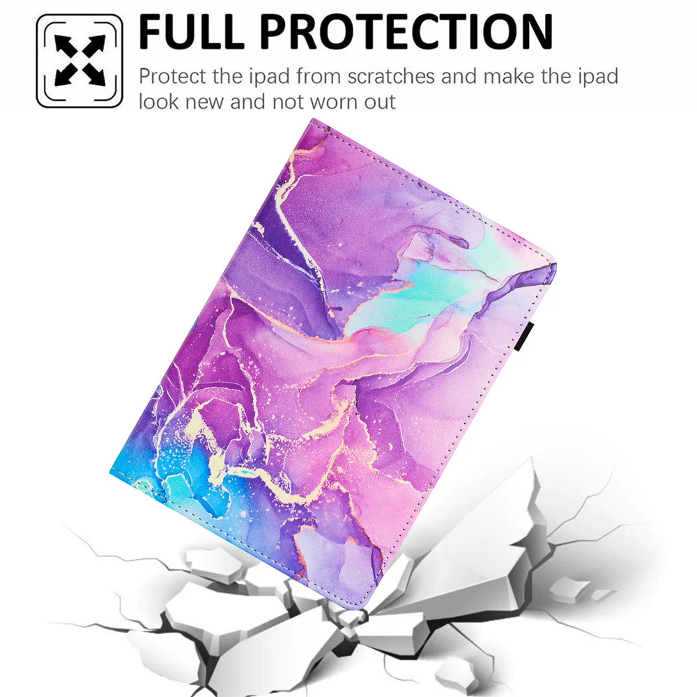 For Lenovo Tab M11 / Xiaoxin Pad 11 2024 Case Marble Leather Protective Tablet Cover Auto Wake Sleep - Purple - Image 5