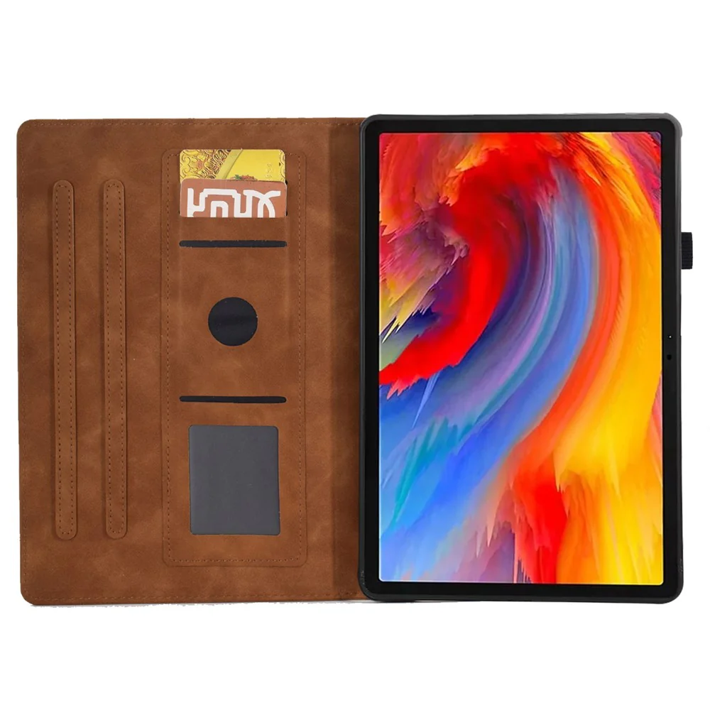 For Lenovo Tab M11 / Xiaoxin Pad 11 2024 Case Microfiber Leather Iron Tower Pattern Tablet Cover - Brown - Image 2