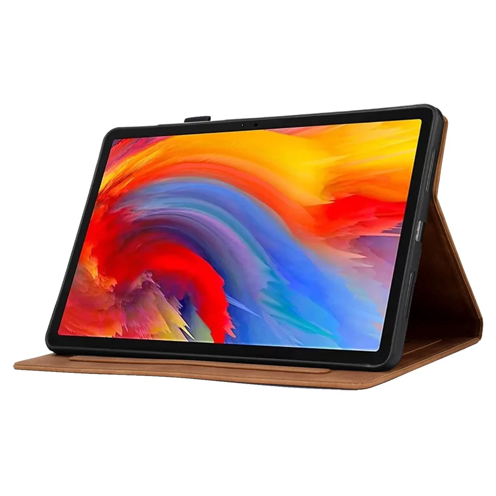 For Lenovo Tab M11 / Xiaoxin Pad 11 2024 Case Microfiber Leather Iron Tower Pattern Tablet Cover - Brown - Image 3