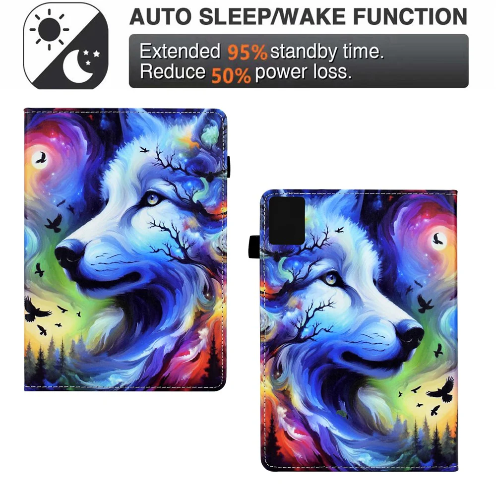 For Lenovo Tab M11 / Xiaoxin Pad 11 2024 Case Pattern Printing Card Holder Leather Tablet Stand Cover - Dog - Image 4
