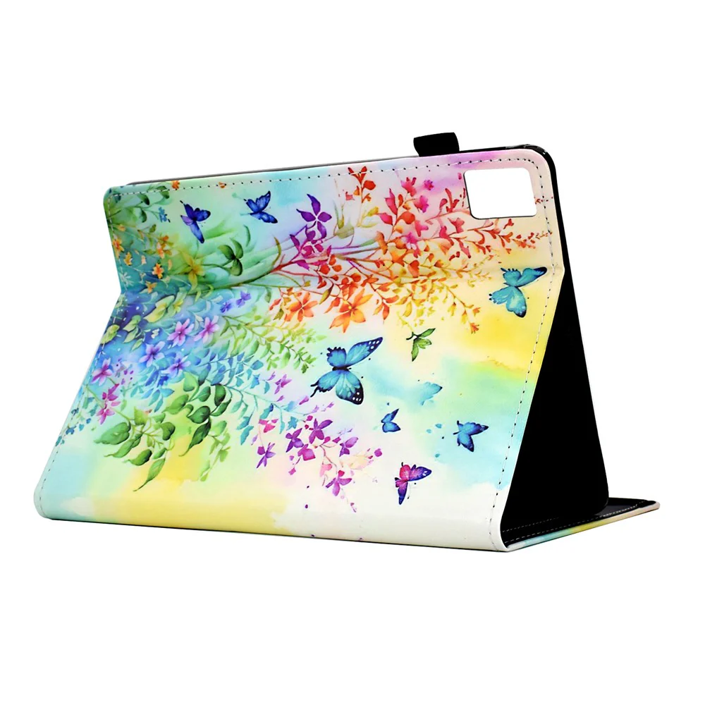 For Lenovo Tab M11 / Xiaoxin Pad 11 2024 Case Pattern Printing Card Holder Leather Tablet Stand Cover - Flowers and Butterflies - Image 6