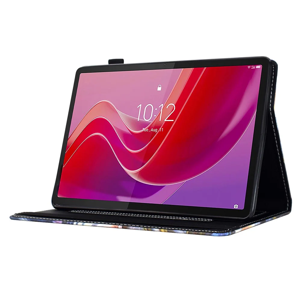 For Lenovo Tab M11 / Xiaoxin Pad 11 2024 Case Pattern Printing Card Holder Leather Tablet Stand Cover - Tiger - Image 3