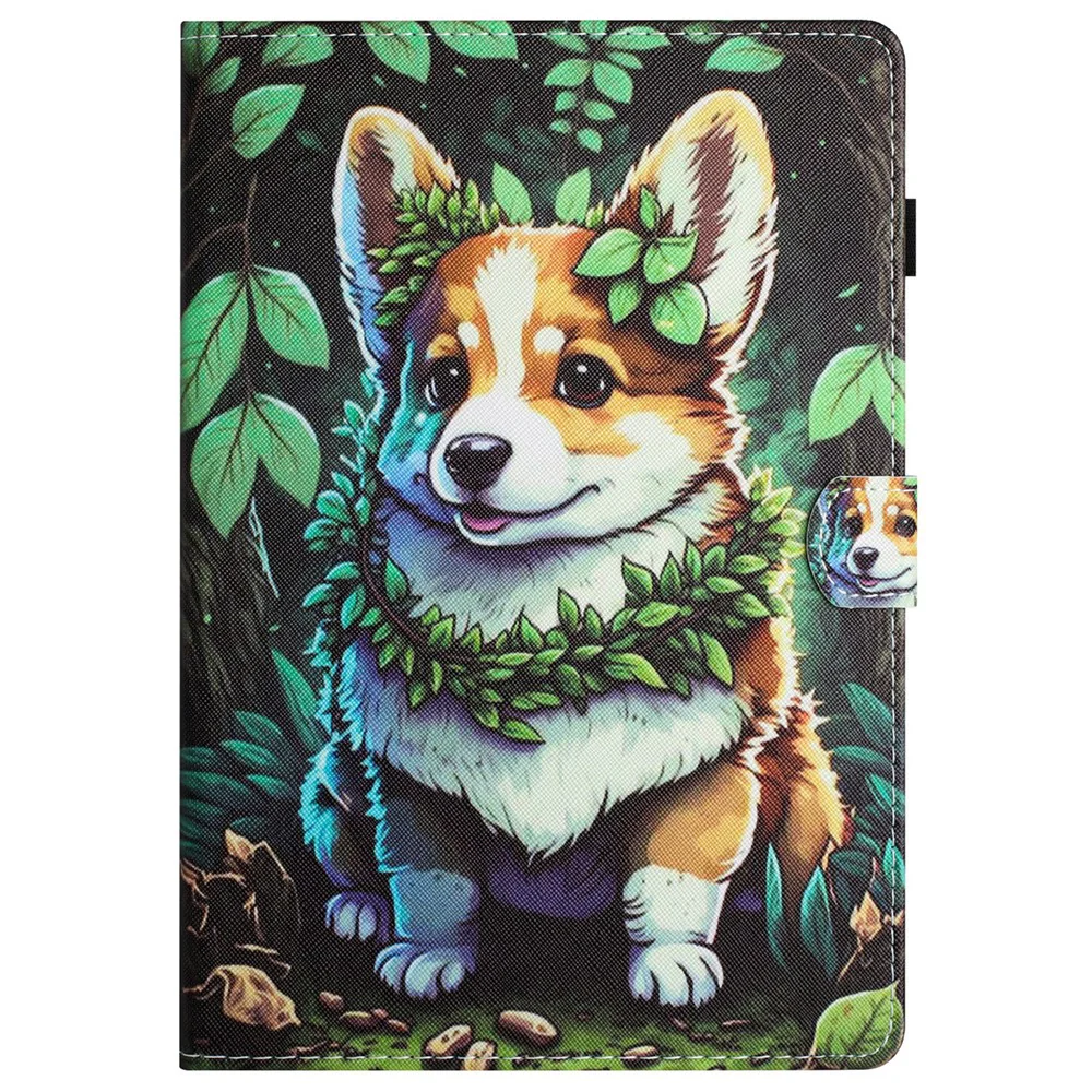 For Lenovo Tab M11 / Xiaoxin Pad 11 2024 Case Pattern Printing PU Leather Stand Tablet Cover - Corgi - Image 8