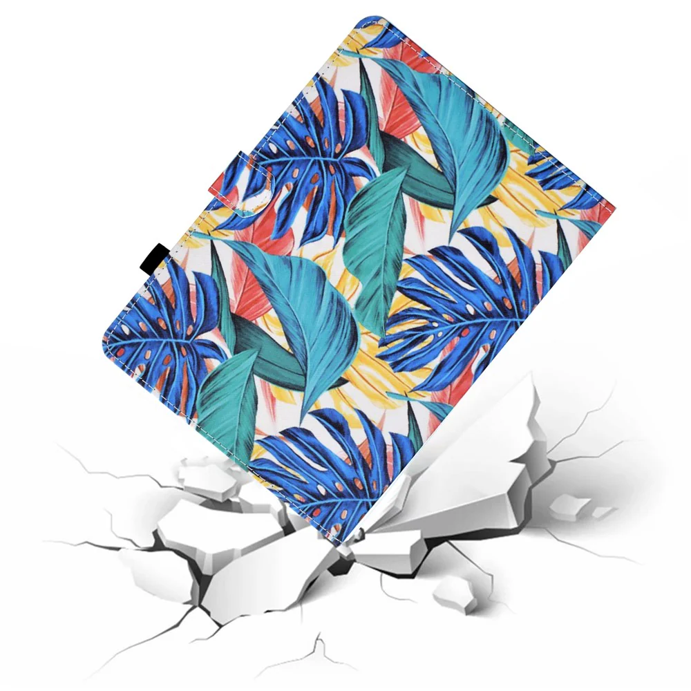For Lenovo Tab M11 / Xiaoxin Pad 11 2024 Case Pattern Printing PU Leather Stand Tablet Cover - Leaves - Image 7