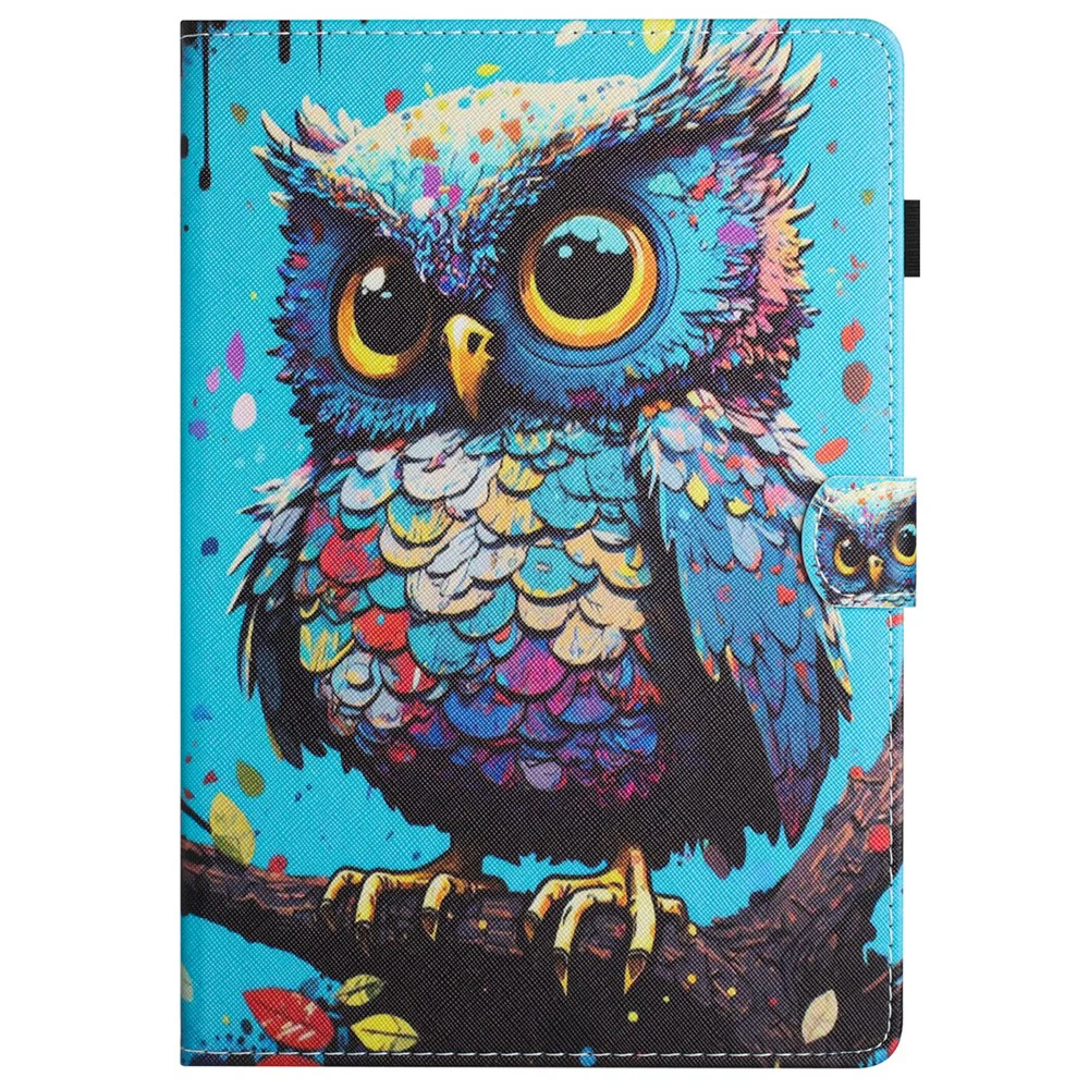 For Lenovo Tab M11 / Xiaoxin Pad 11 2024 Case Pattern Printing PU Leather Stand Tablet Cover - Owl - Image 8