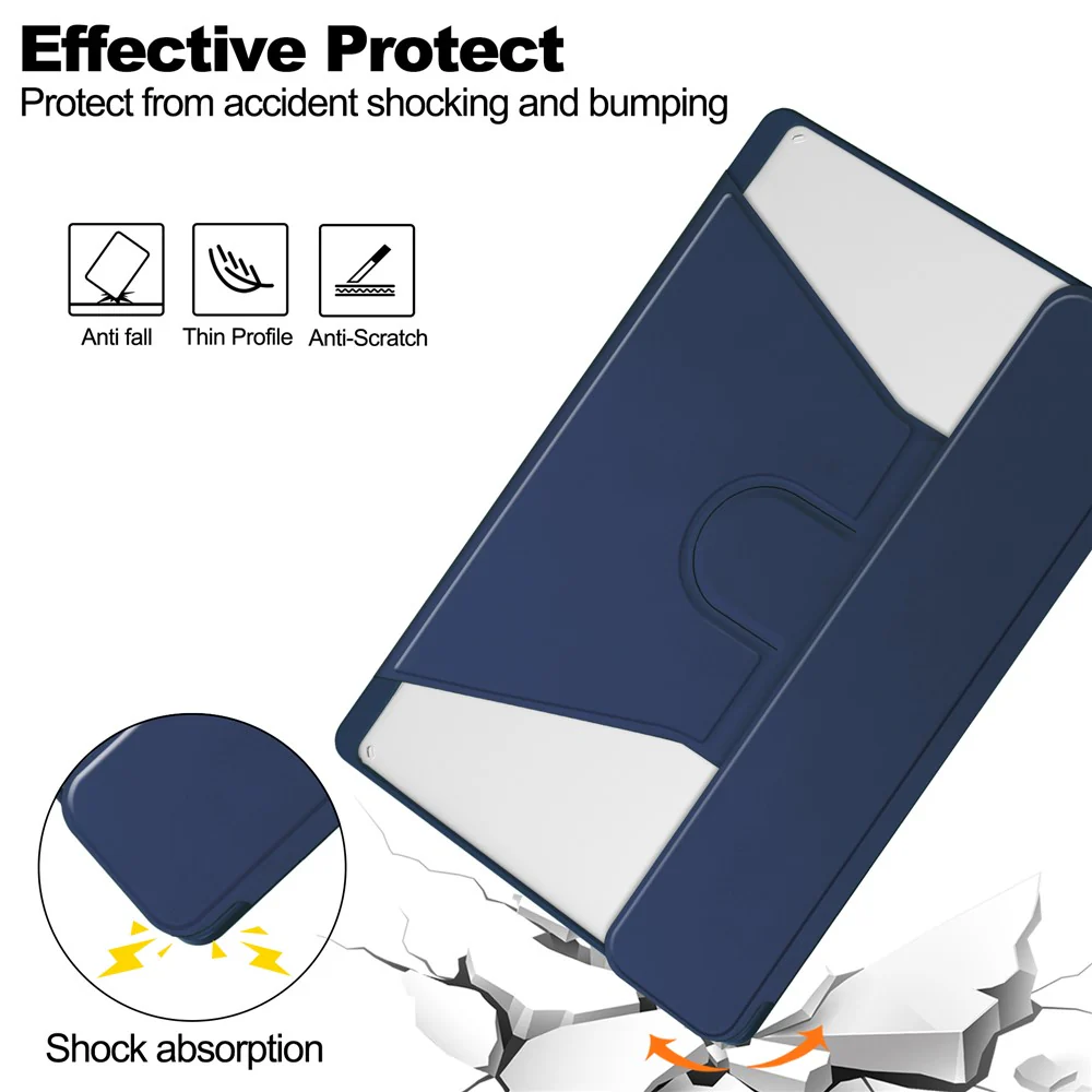 For Lenovo Tab M11 / Xiaoxin Pad 11 2024 Case PU+Acrylic Tablet Stand Cover with Bluetooth-compatible Keyboard - Dark Blue - Image 5