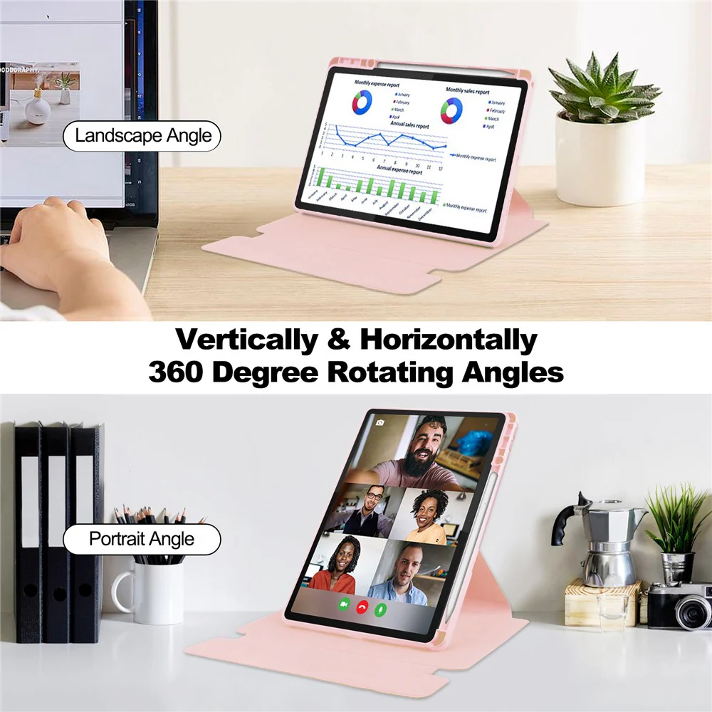 For Lenovo Tab M11 / Xiaoxin Pad 11 2024 Case PU+Acrylic Tablet Stand Cover with Bluetooth-compatible Keyboard - Pink - Image 2