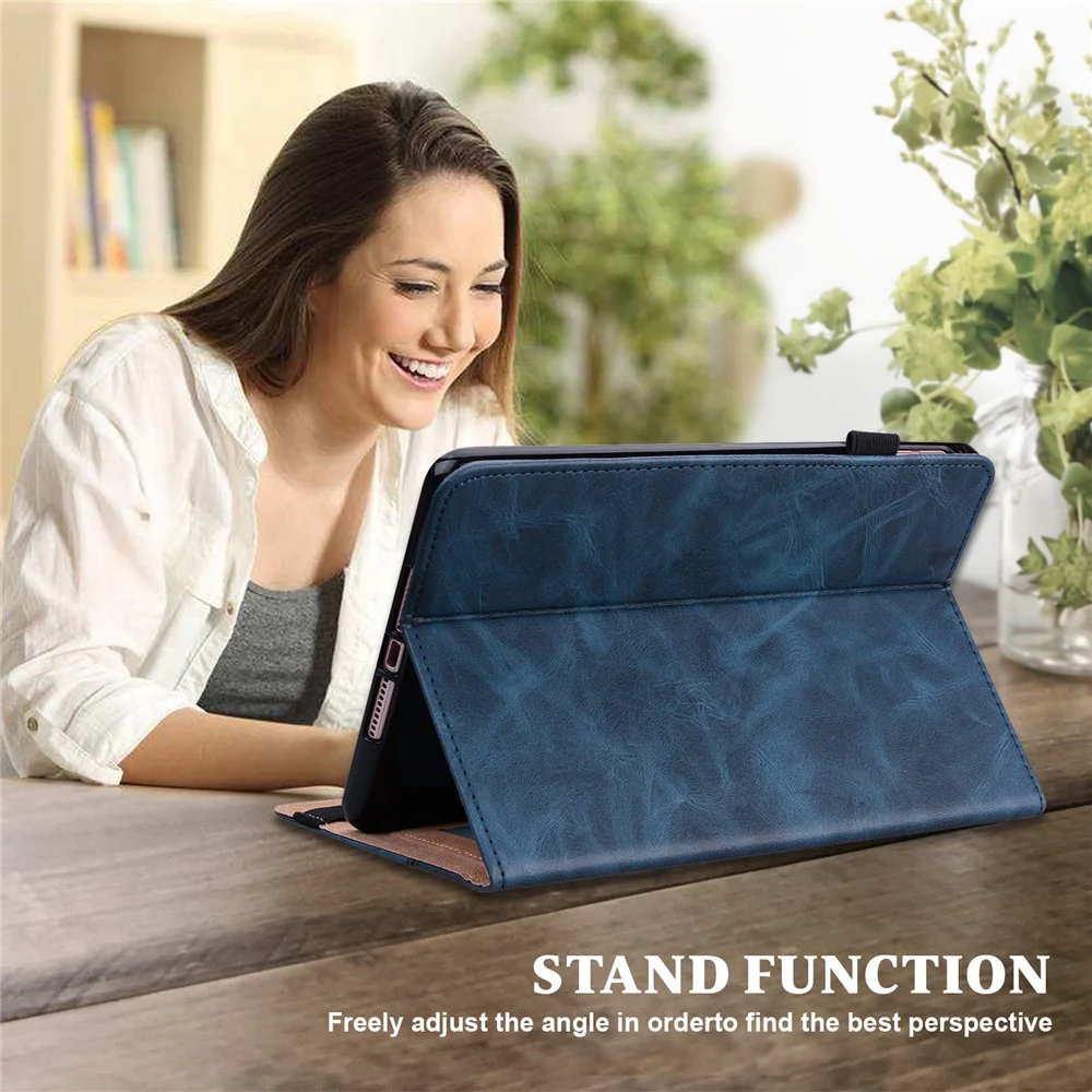 For Lenovo Tab M11 / Xiaoxin Pad 11 2024 Case PU Leather Card Holder Protective Stand Cover - Blue - Image 4