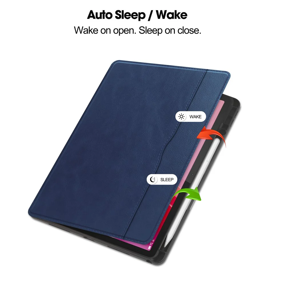 For Lenovo Tab M11 / Xiaoxin Pad 11 2024 Case Shockproof Leather Auto Wake / Sleep Tablet Stand Cover - Blue - Image 2